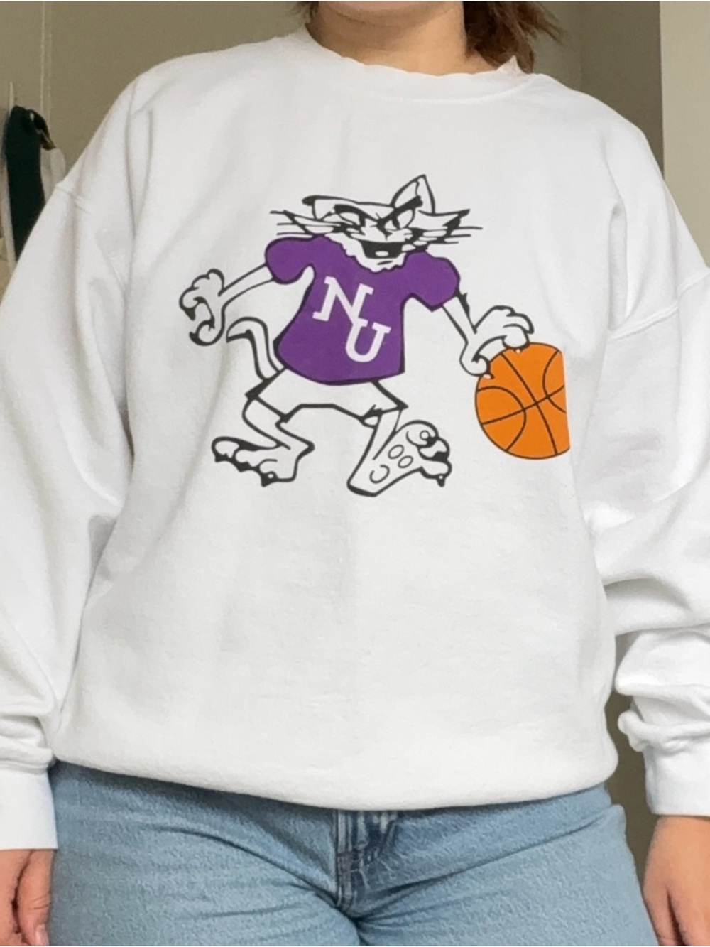 Vintage Northwestern University Willie the Wildcat Basketball Crewneck